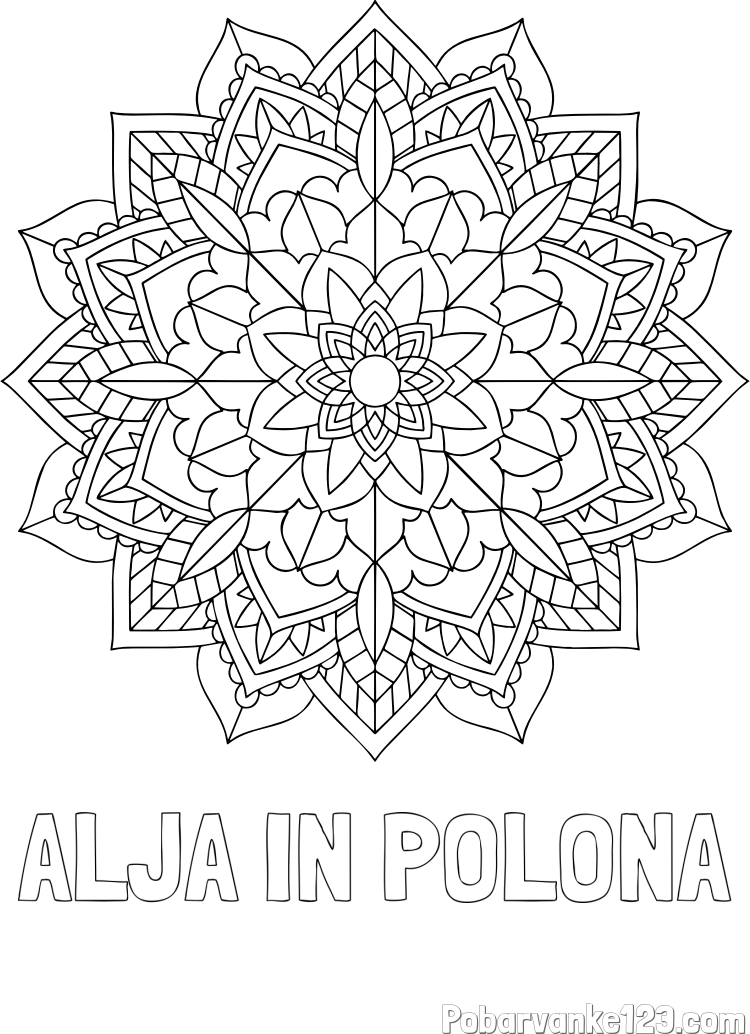 Pobarvanka imena ALJA IN POLONA in Čudovita pobarvanka mendale