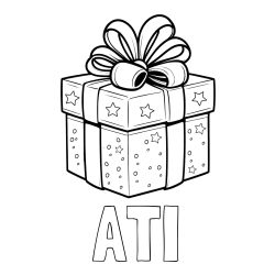 Online izdelana pobarvanka - Pobarvanka imena ATI in pobarvanka božičnega darila