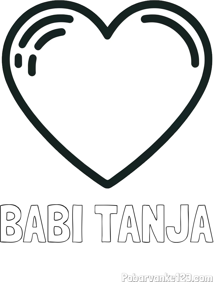 Pobarvanka imena BABI TANJA in pobarvanka lepega srčka