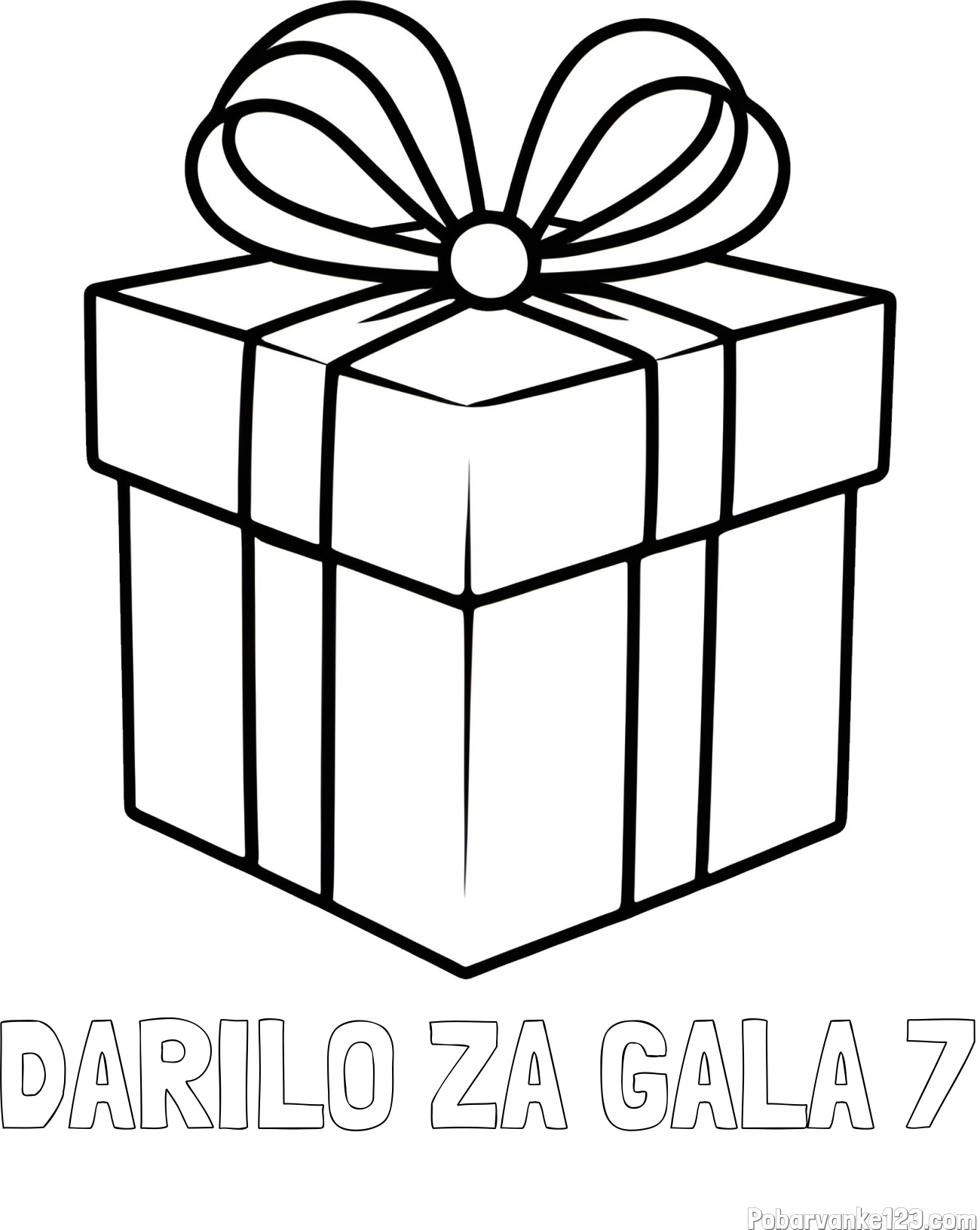 Pobarvanka imena DARILO ZA GALA 7 in pobarvanka preprostega darila