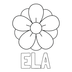 Online izdelana pobarvanka - Pobarvanka imena ELA in pobarvanka lepega cveta