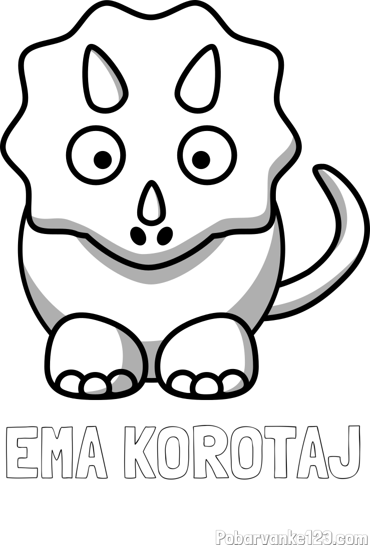 Pobarvanka imena EMA KOROTAJ in pobarvanka dinozavra triceratops