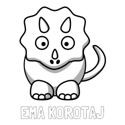 Online izdelana pobarvanka - Pobarvanka imena EMA KOROTAJ in pobarvanka dinozavra triceratops