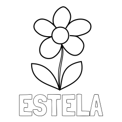 Online izdelana pobarvanka - Pobarvanka imena ESTELA in otroška pobarvanka rože