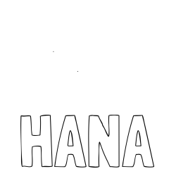 Online izdelana pobarvanka - Pobarvanka imena HANA in halloween