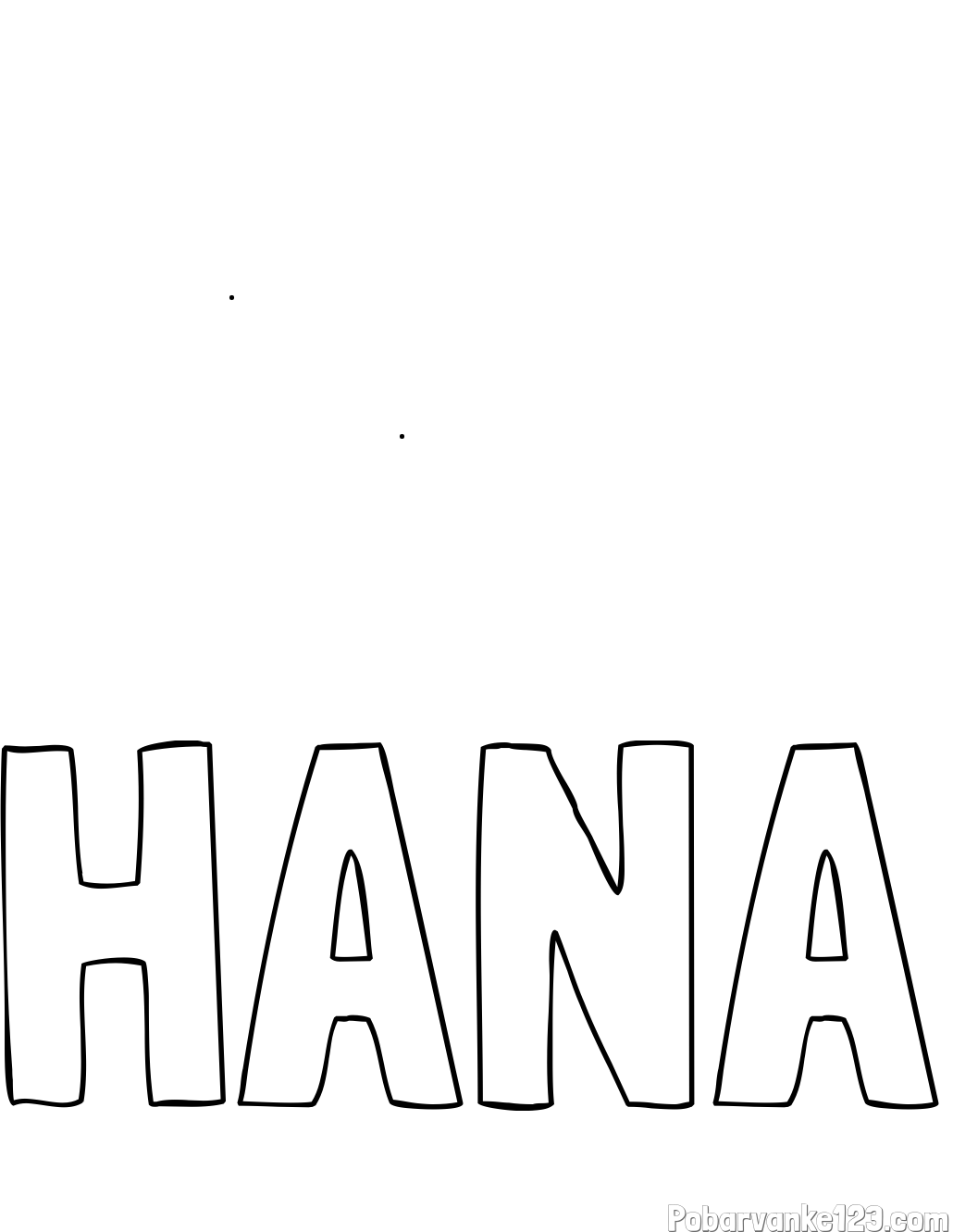 Pobarvanka imena HANA in halloween