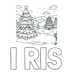 Online izdelana pobarvanka - Pobarvanka imena I RIS in pobarvanka božične smrečice v naravi