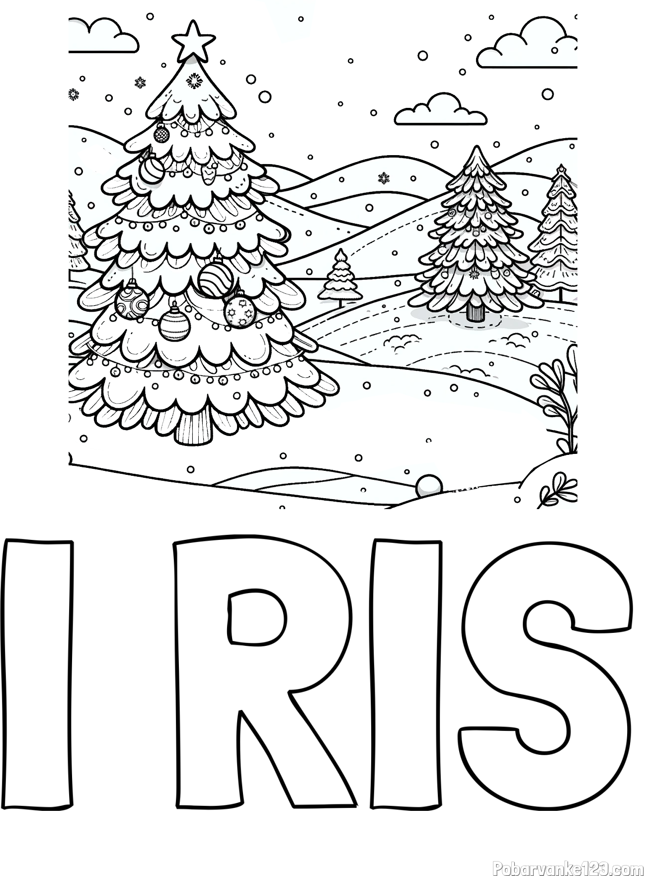 Pobarvanka imena I RIS in pobarvanka božične smrečice v naravi