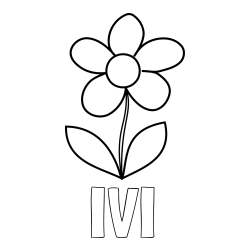 Online izdelana pobarvanka - Pobarvanka imena IVI in otroška pobarvanka rože