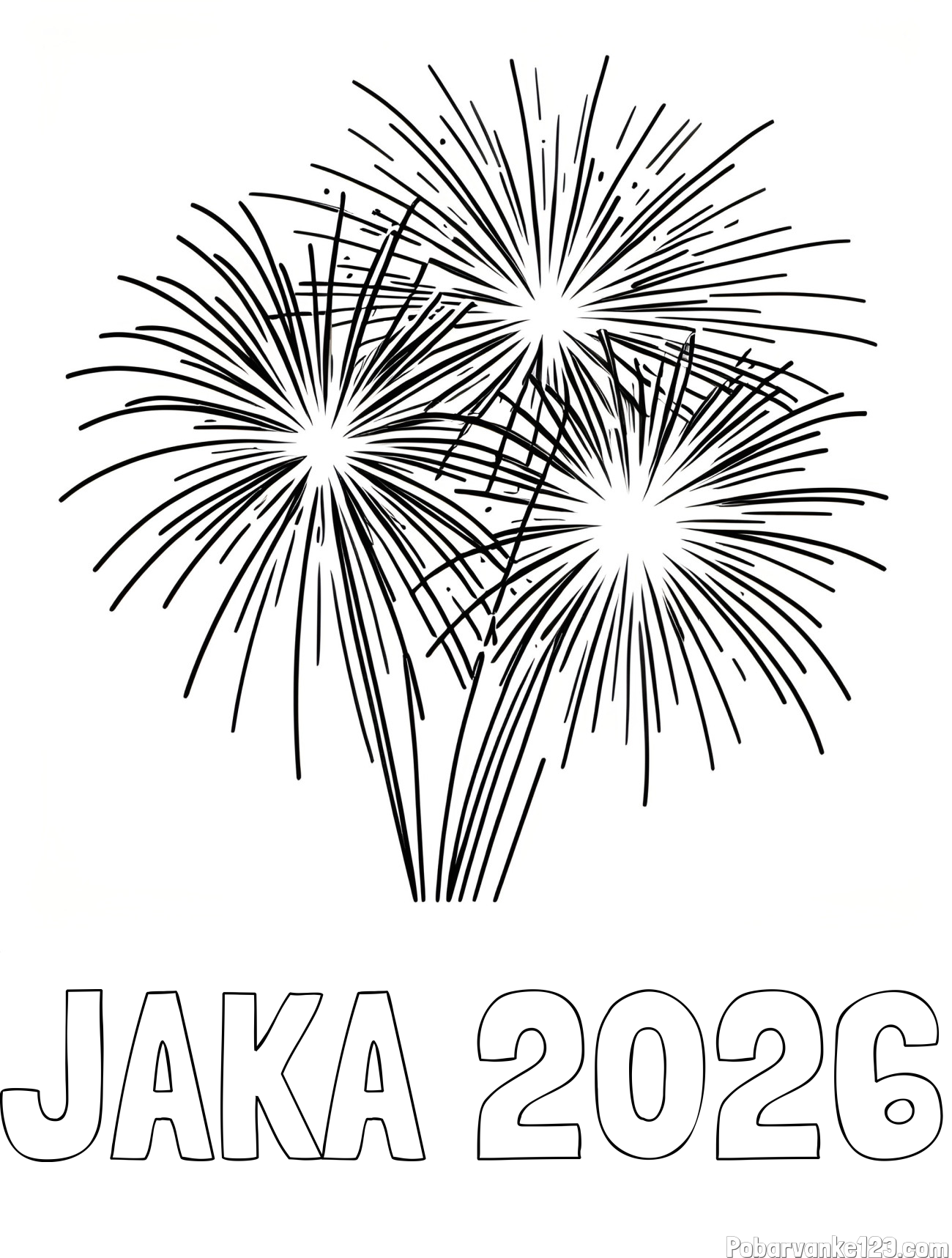 Pobarvanka imena JAKA 2026 in lepa pobarvanka ognjemeta