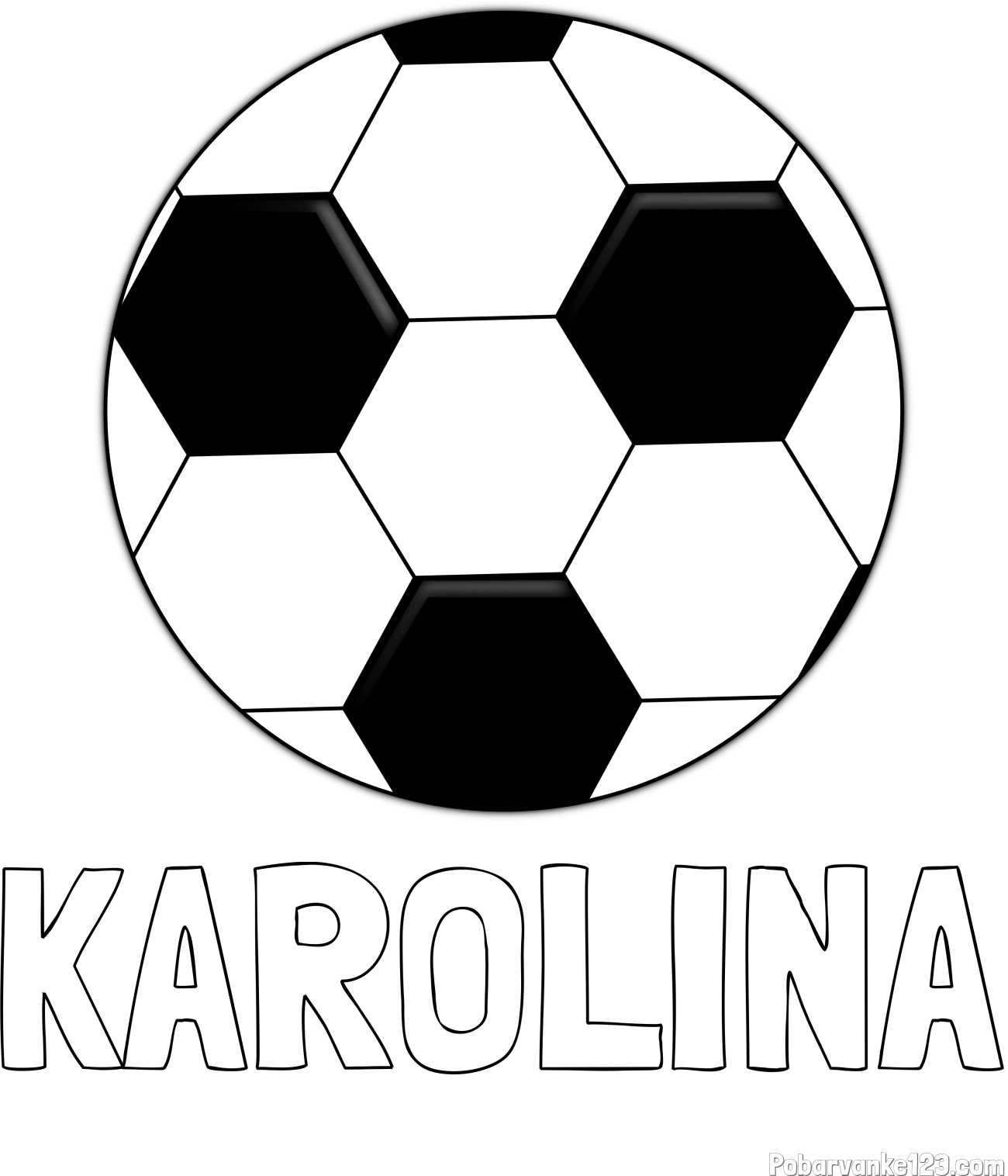 Pobarvanka imena KAROLINA in pobarvanka nogometne žoge