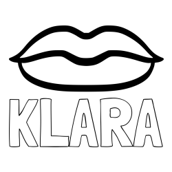 Online izdelana pobarvanka - Pobarvanka imena KLARA in otroška pobarvanka ustnic