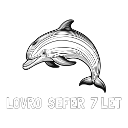 Online izdelana pobarvanka - Pobarvanka imena LOVRO  ŠEFER  7 LET in pobarvanka lepega delfina
