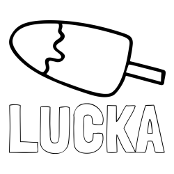 Online izdelana pobarvanka - Pobarvanka imena LUČKA in pobarvanka lučke (sladoled na palčki)