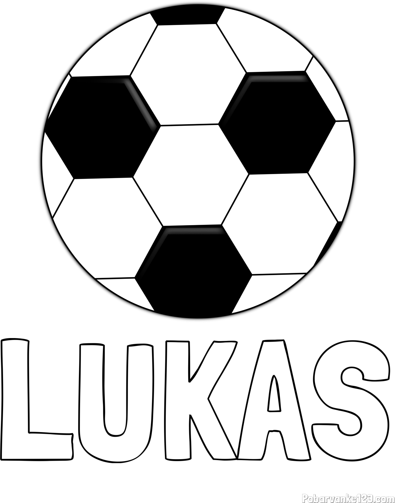 Pobarvanka imena LUKAS in pobarvanka nogometne žoge