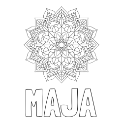 Online izdelana pobarvanka - Pobarvanka imena MAJA in Čudovita pobarvanka mendale