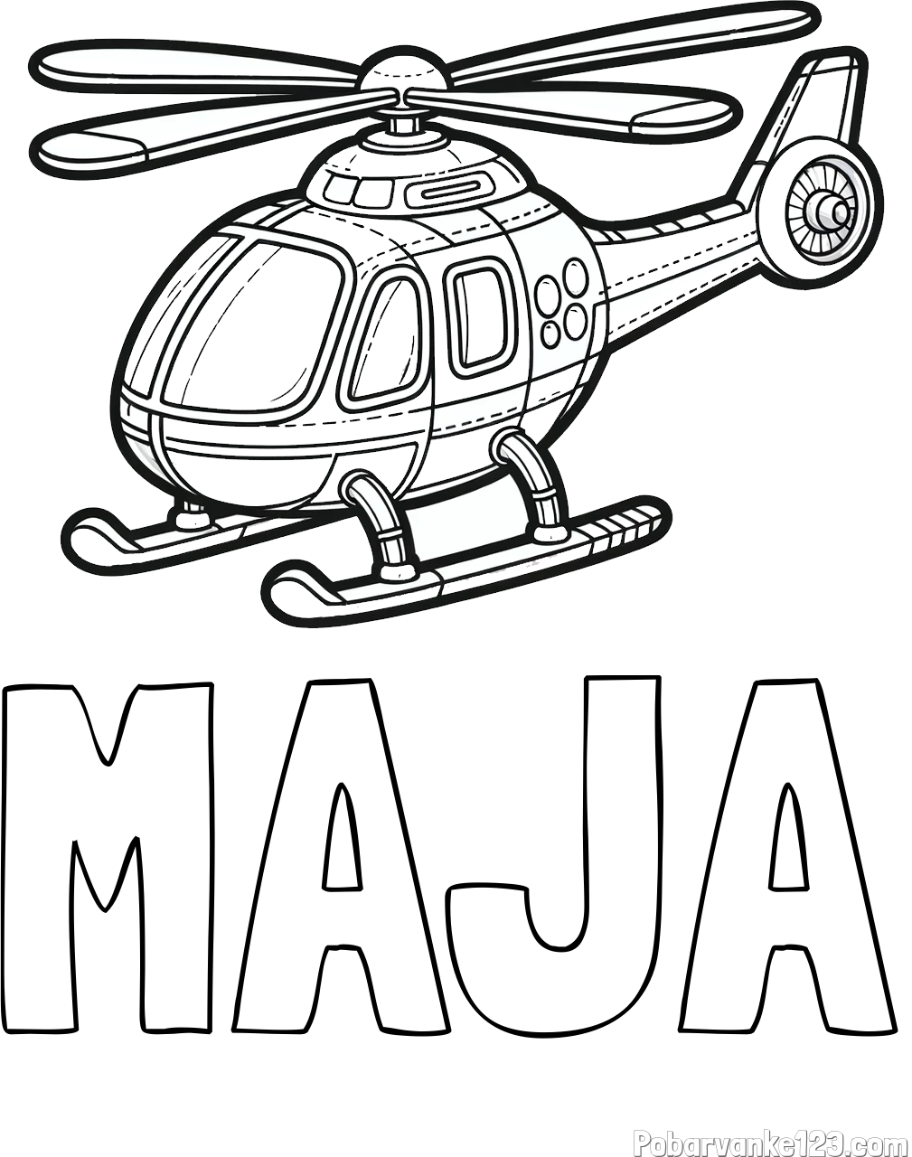 Pobarvanka imena MAJA in pobarvanka helikopterja