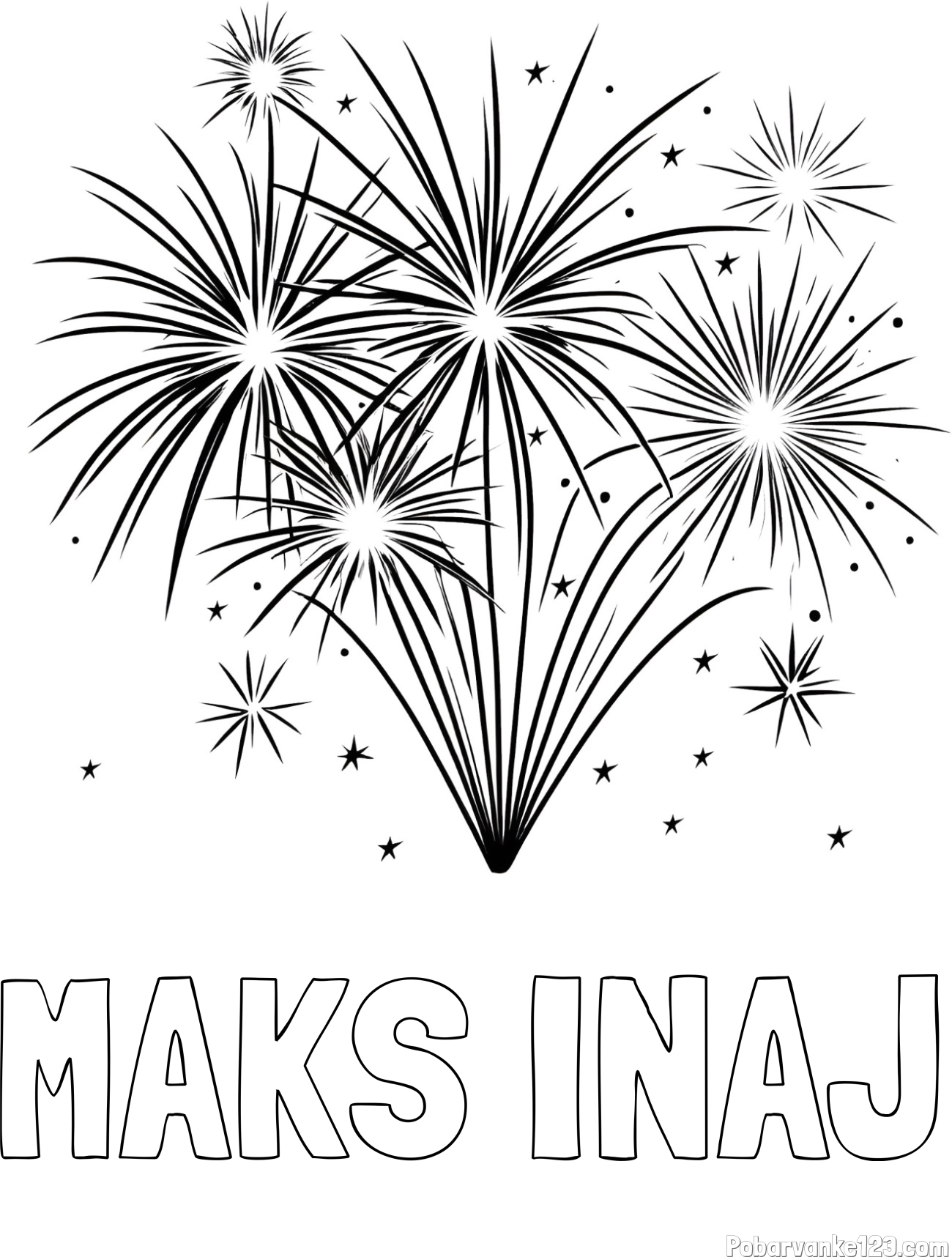 Pobarvanka imena MAKS INAJ in pobarvanke velikega ognjemeta