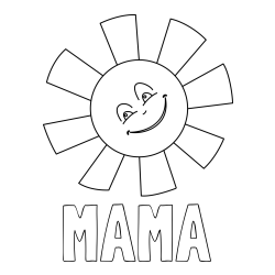 Online izdelana pobarvanka - Pobarvanka imena MAMA in pobarvanka ljubkega sonca
