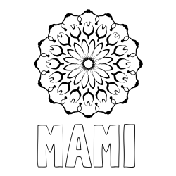 Online izdelana pobarvanka - Pobarvanka imena MAMI in mandale 3