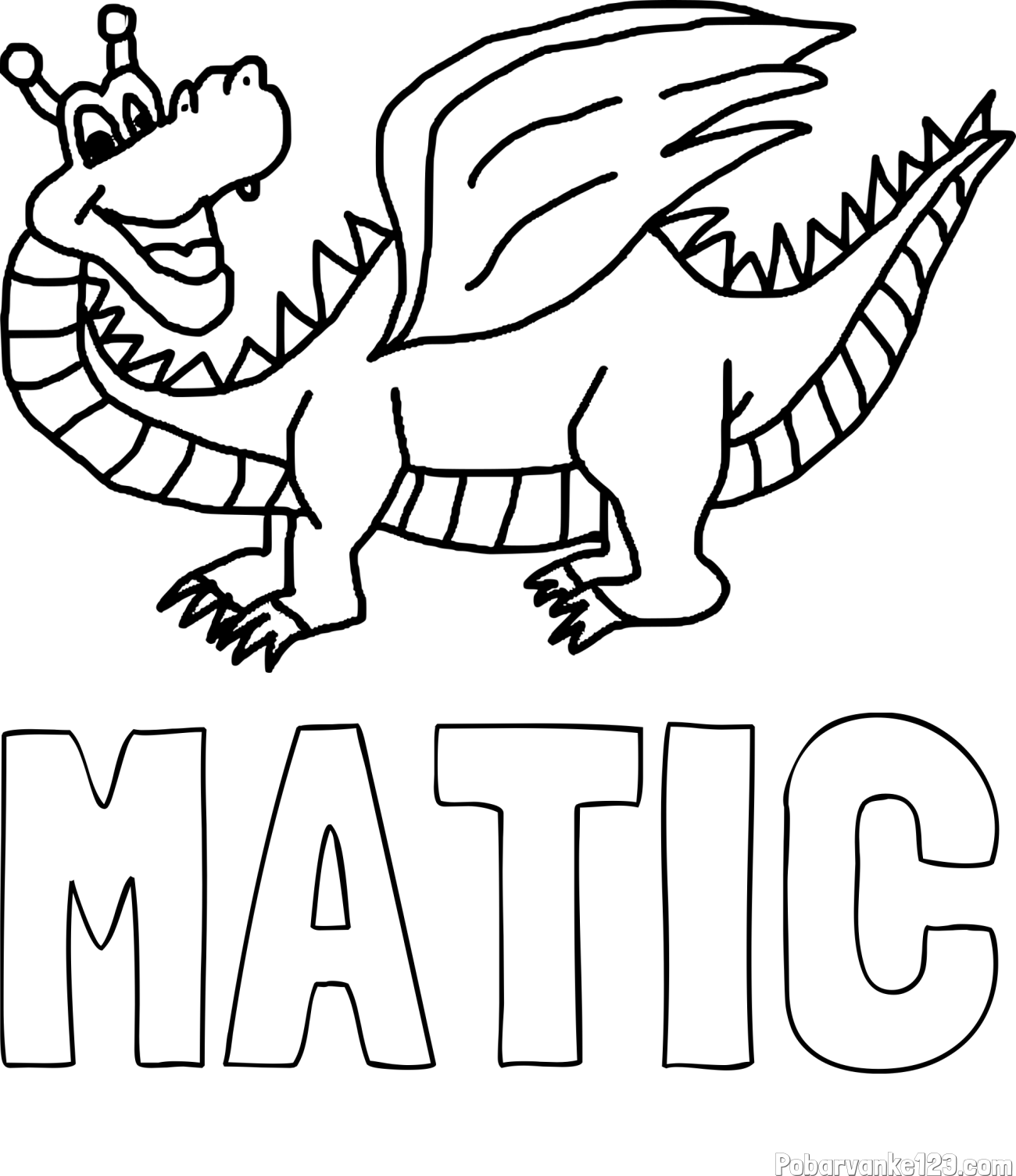 Pobarvanka imena MATIC in pobarvanka zmajčka