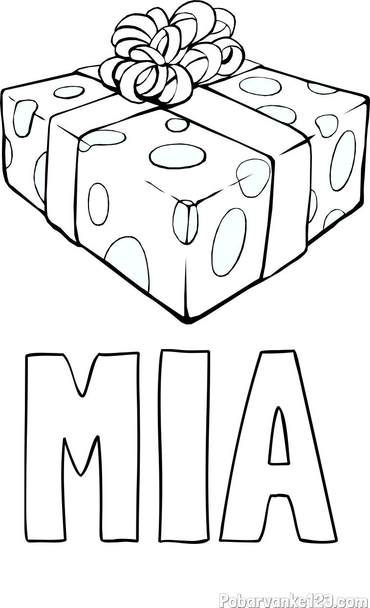 Pobarvanka imena MIA in božično darilo