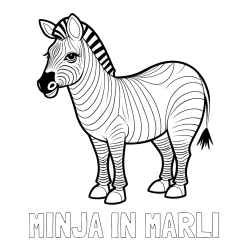 Online izdelana pobarvanka - Pobarvanka imena MINJA IN MARLI in pobarvanka ljubke zebre