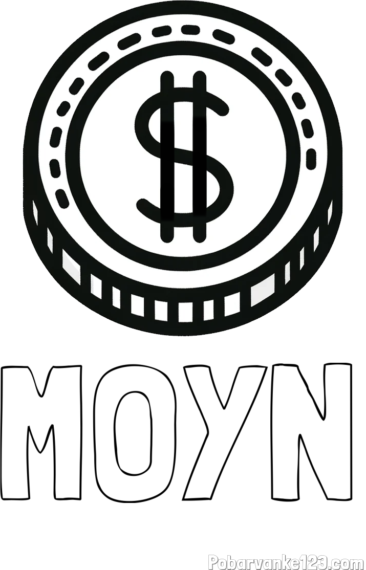 Pobarvanka imena MOYN in pobarvanka kovanca - USD (ameriški dolar)