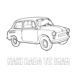 Online izdelana pobarvanka - Pobarvanka imena NAKI RADA TE IMAM in pobarvanka fička