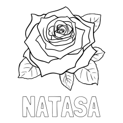 Pobarvanka imena NATAŠA in pobarvanka vrtnice