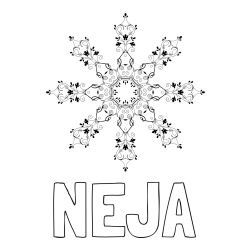 Online izdelana pobarvanka - Pobarvanka imena NEJA in pobarvanka abstraktne snežinke