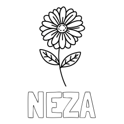 Online izdelana pobarvanka - Pobarvanka imena NEŽA in pobarvanka rožice