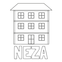 Online izdelana pobarvanka - Pobarvanka imena NEŽA in pobarvanka stare dvonadstropne hiše