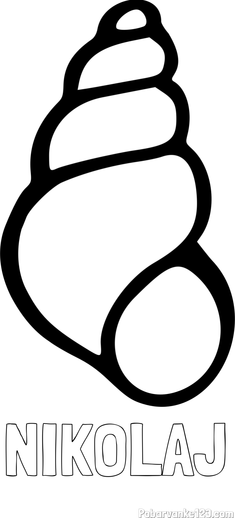 Pobarvanka imena NIKOLAJ in pobarvanka školjke morskega polžka