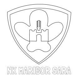 Online izdelana pobarvanka - Pobarvanka imena NK MARIBOR SARA in pobarvanka NK Maribor (grb)