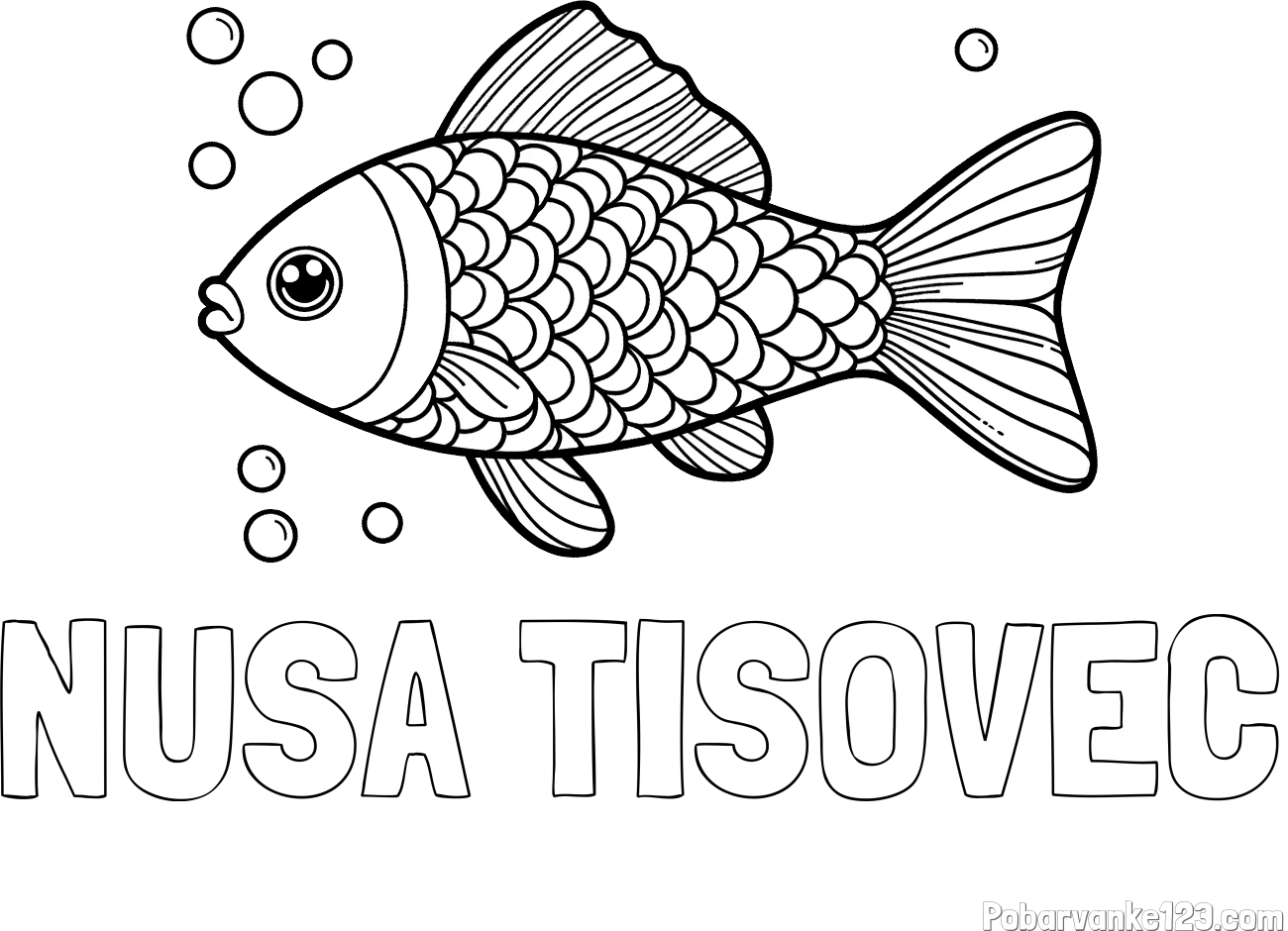 Pobarvanka imena NUŠA TISOVEC in pobarvanka ribe