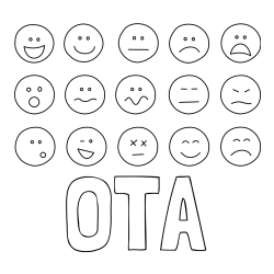 Online izdelana pobarvanka - Pobarvanka imena OTA in pobarvanka smeškov