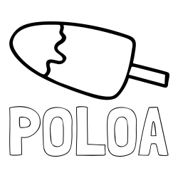 Online izdelana pobarvanka - Pobarvanka imena POLOA in pobarvanka lučke (sladoled na palčki)
