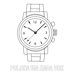 Online izdelana pobarvanka - Pobarvanka imena POLONA IMA RADA URE in pobarvanka ročne ure