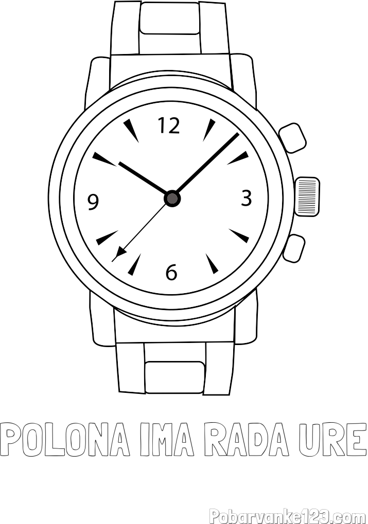 Pobarvanka imena POLONA IMA RADA URE in pobarvanka ročne ure