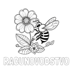 Online izdelana pobarvanka - Pobarvanka imena RAČUNOVODSTVO in otroška pobarvanka čebelice in rožice