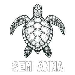 Online izdelana pobarvanka - Pobarvanka imena SEM  ANNA in enostavna pobarvanka želve