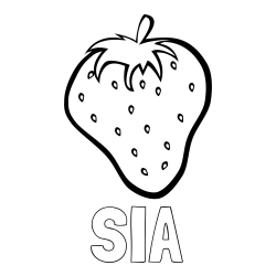Online izdelana pobarvanka - Pobarvanka imena SIA in pobarvanka sočne jagode