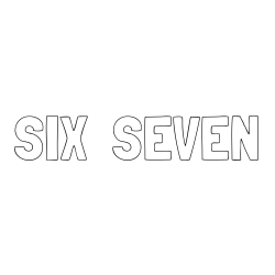 Online izdelana pobarvanka - Pobarvanka imena SIX  SEVEN