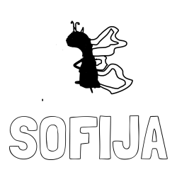 Online izdelana pobarvanka - Pobarvanka imena SOFIJA in petulcek