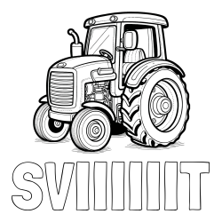 Online izdelana pobarvanka - Pobarvanka imena SVIIIIIIT in pobarvanka starega, a lepega traktorja