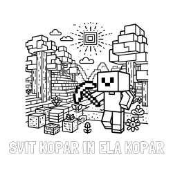 Online izdelana pobarvanka - Pobarvanka imena SVIT KOPAR IN ELA KOPAR in pobarvanka Minecraft sveta