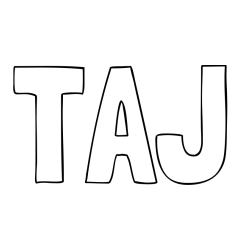 Online izdelana pobarvanka - Pobarvanka imena TAJ