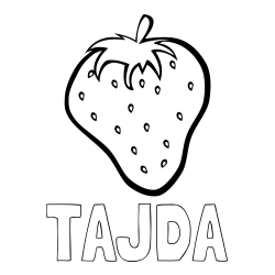 Online izdelana pobarvanka - Pobarvanka imena TAJDA in pobarvanka sočne jagode