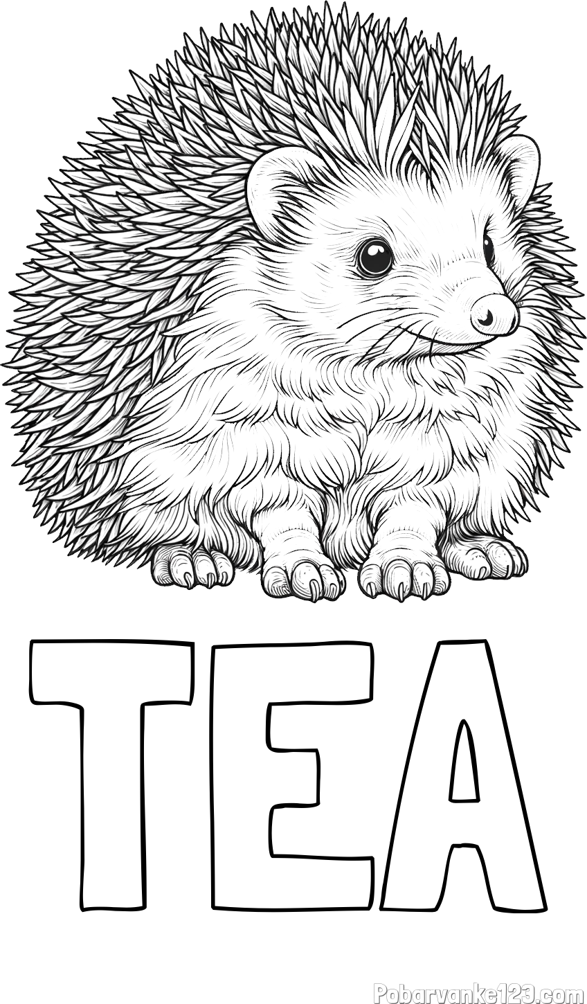 Pobarvanka imena TEA in pobarvanka nasmejanega ježa